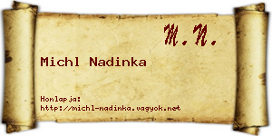 Michl Nadinka névjegykártya